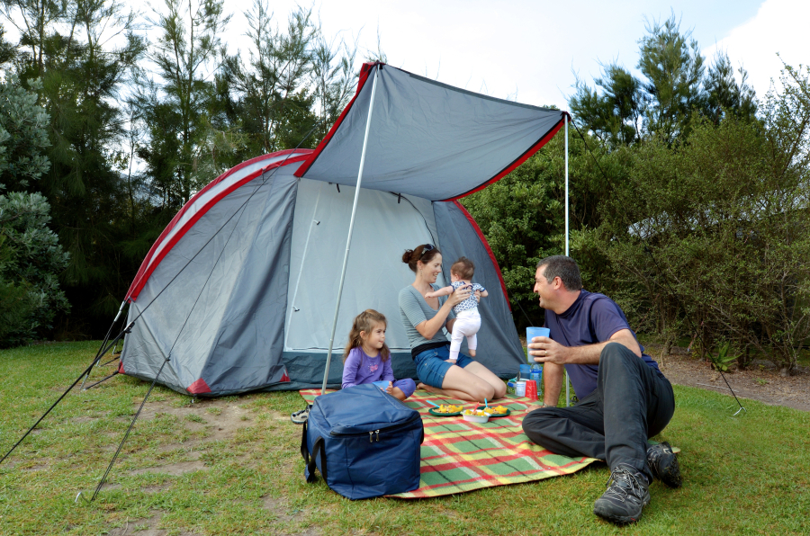 famille dans un camping Ardèche 
